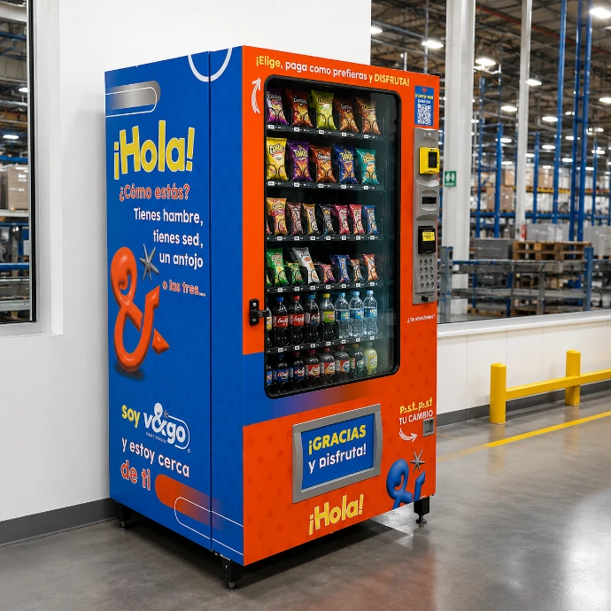 Maquina vending con sistema de cobro nayax